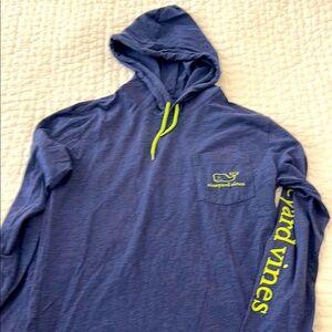 Vineyard Vines Navy Hoodie with Lime Details